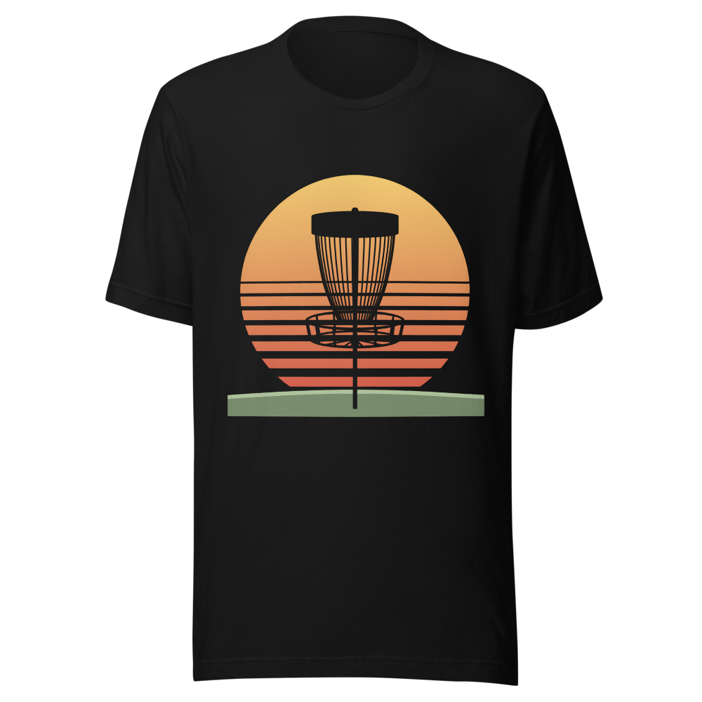 Retro Sunset Basket - Bella+Canvas 3001 Black front