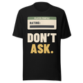 Player Rating: Don't Ask. - Bella+Canvas 3001 Black front