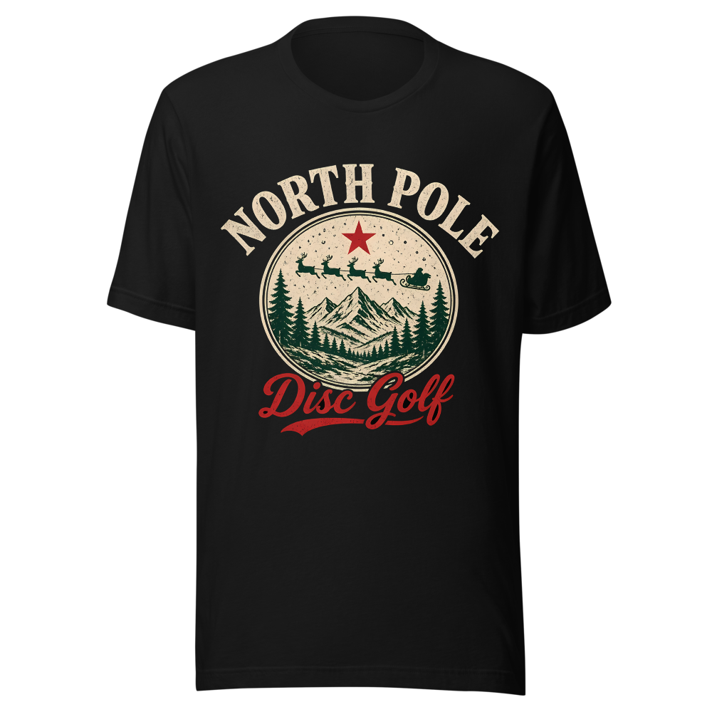 DG-H03 North Pole Disc Golf - Bella+Canvas 3001 Black front