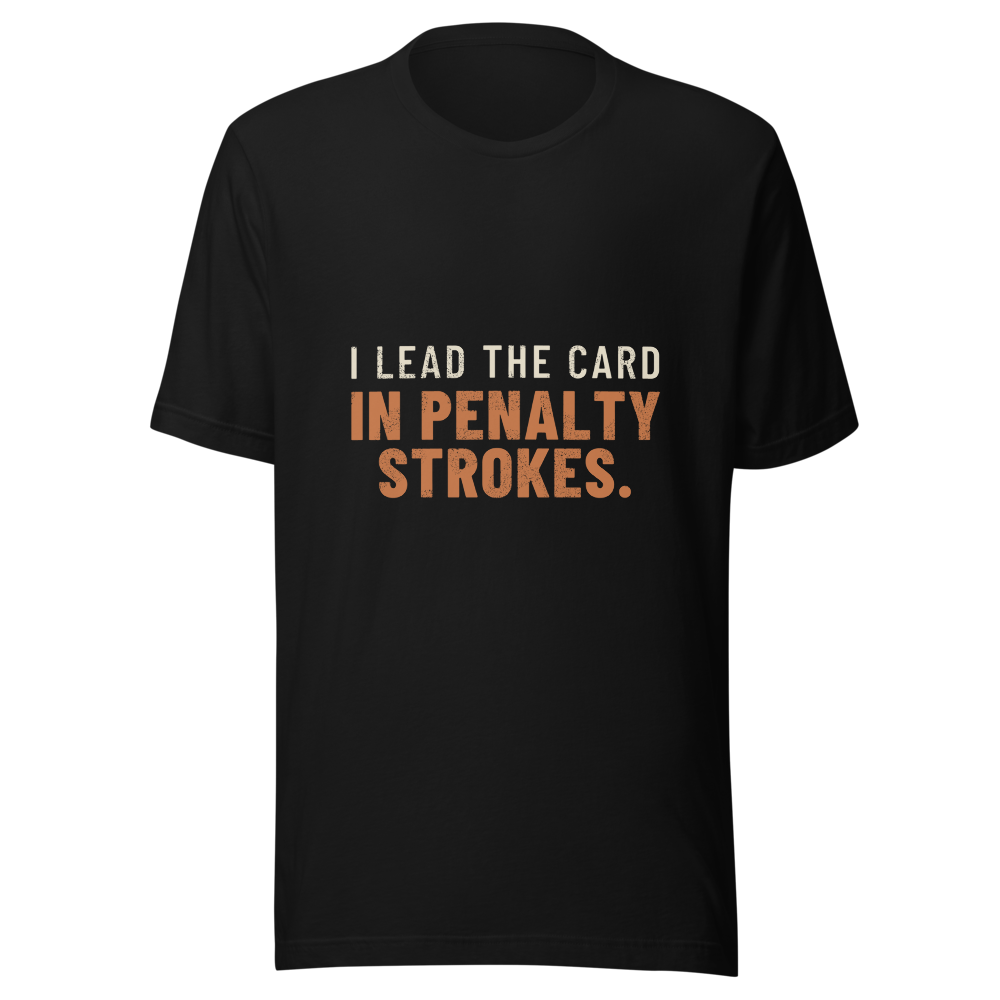 I Lead the Card in Penalty Strokes - Bella+Canvas 3001 Black front
