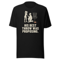 His Best Throw Was Proposing - Bella+Canvas 3001 Black front