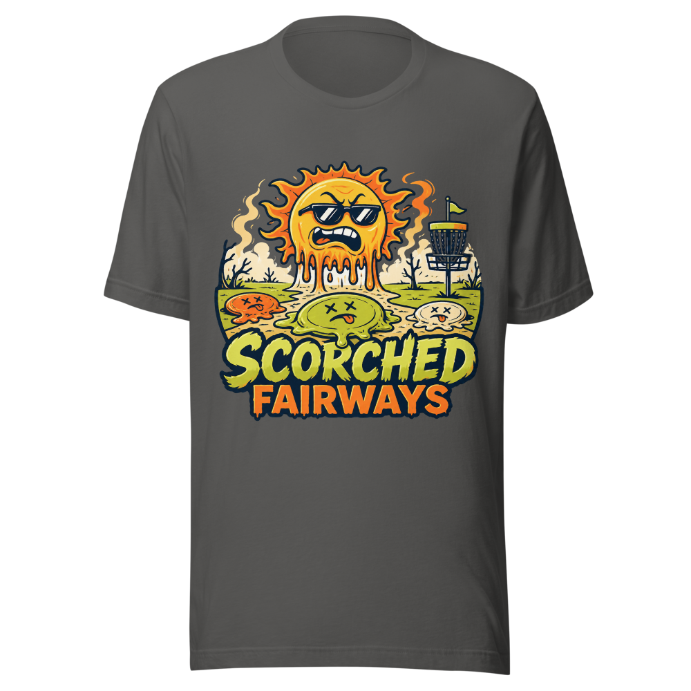 Scorched Fairways - Bella+Canvas 3001 Asphalt front