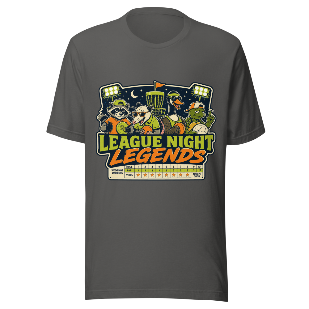 League Night Legends - Bella+Canvas 3001 Asphalt front