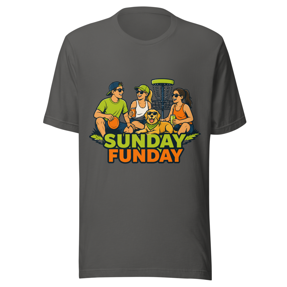 Sunday Funday Card - Bella+Canvas 3001 Asphalt front