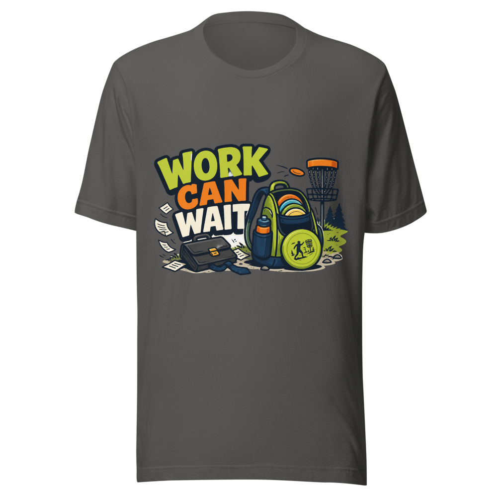 Work Can Wait - Bella+Canvas 3001 Asphalt front