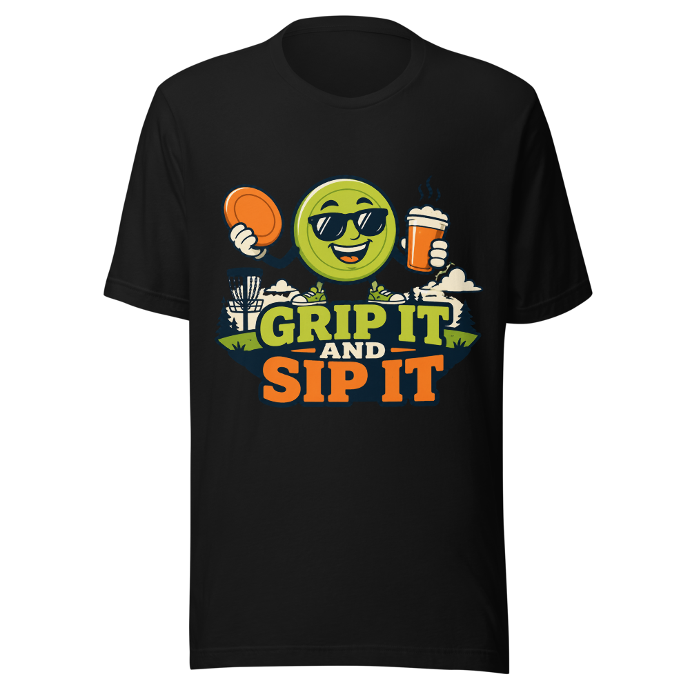 Grip It and Sip It — Bella+Canvas 3001 Black front