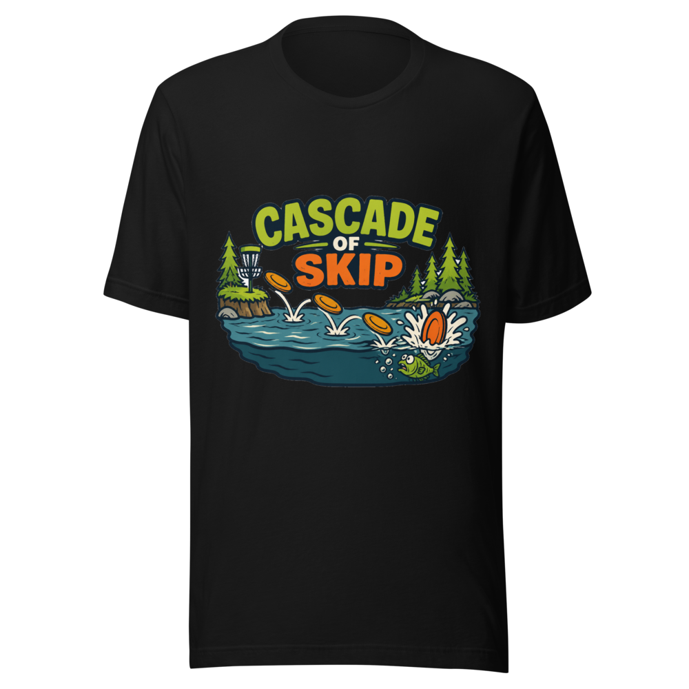 Cascade of Skip — Bella+Canvas 3001 Black front