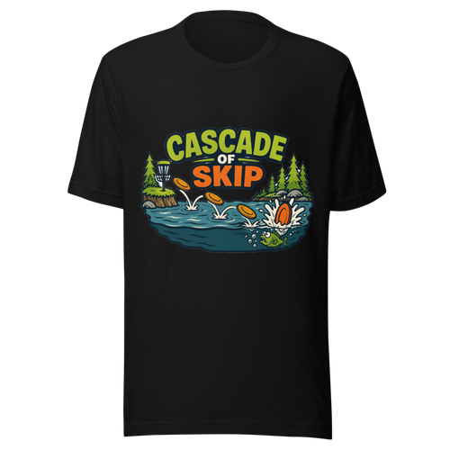 Cascade of Skip — Bella+Canvas 3001 Black front