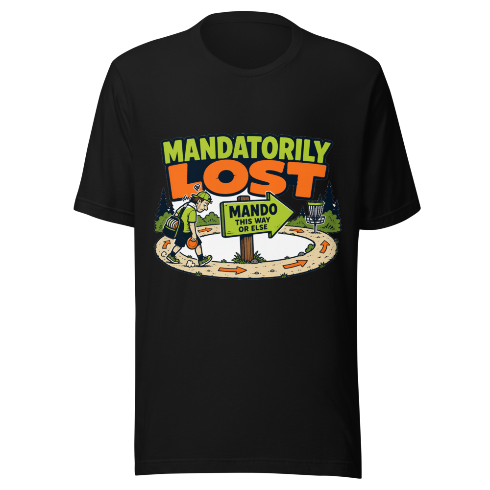 Mandatorily Lost — Bella+Canvas 3001 Black front