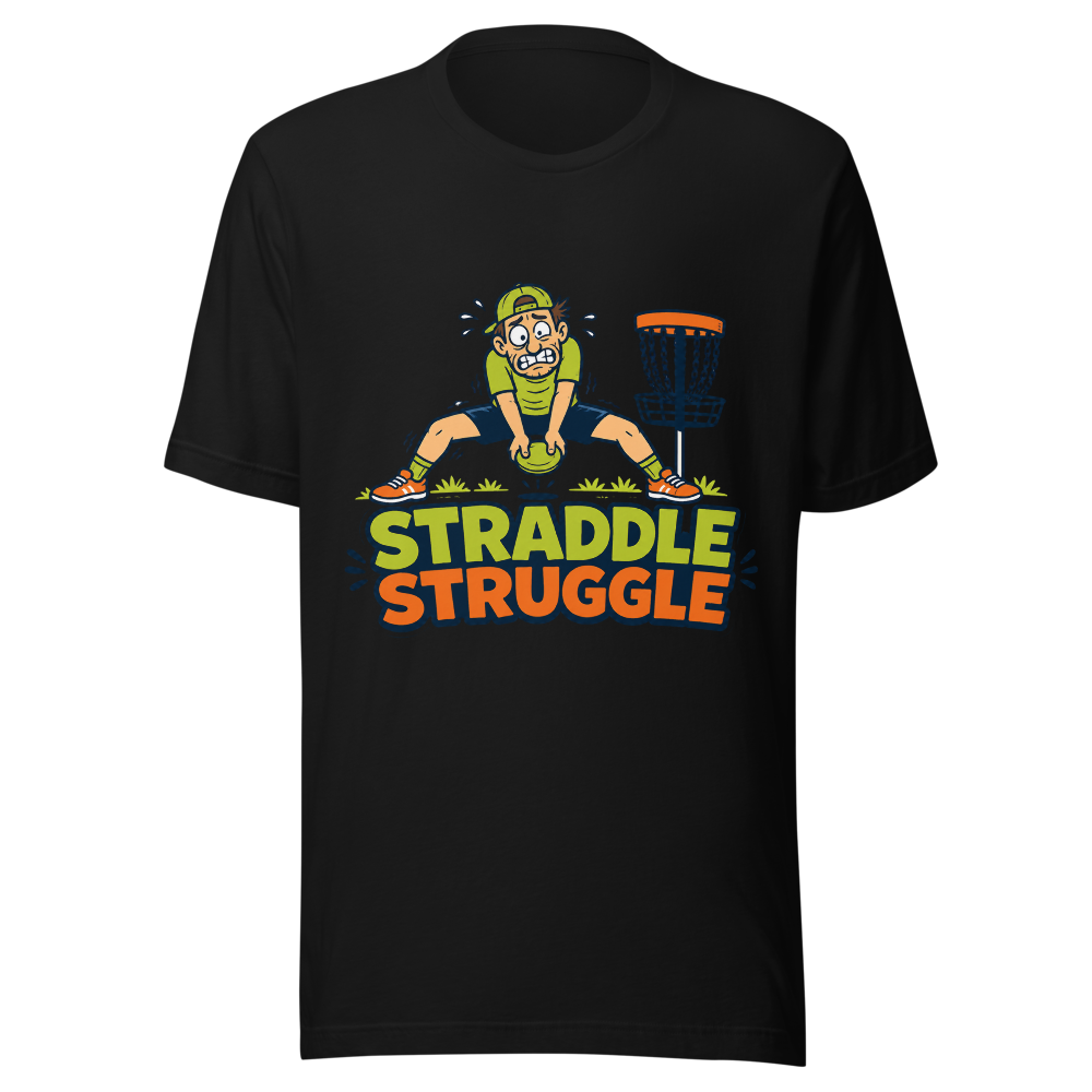 Straddle Struggle — Bella+Canvas 3001 Black front