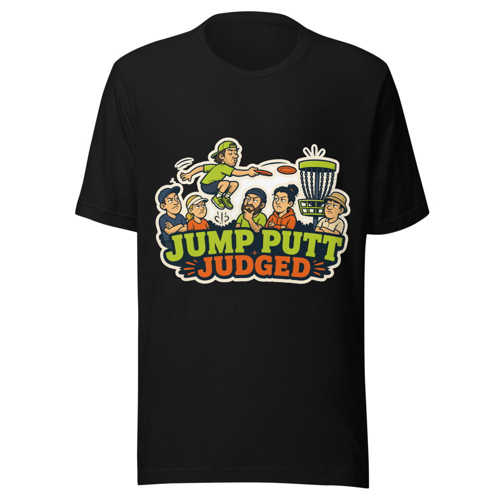 Jump Putt Judged — Bella+Canvas 3001 Black front