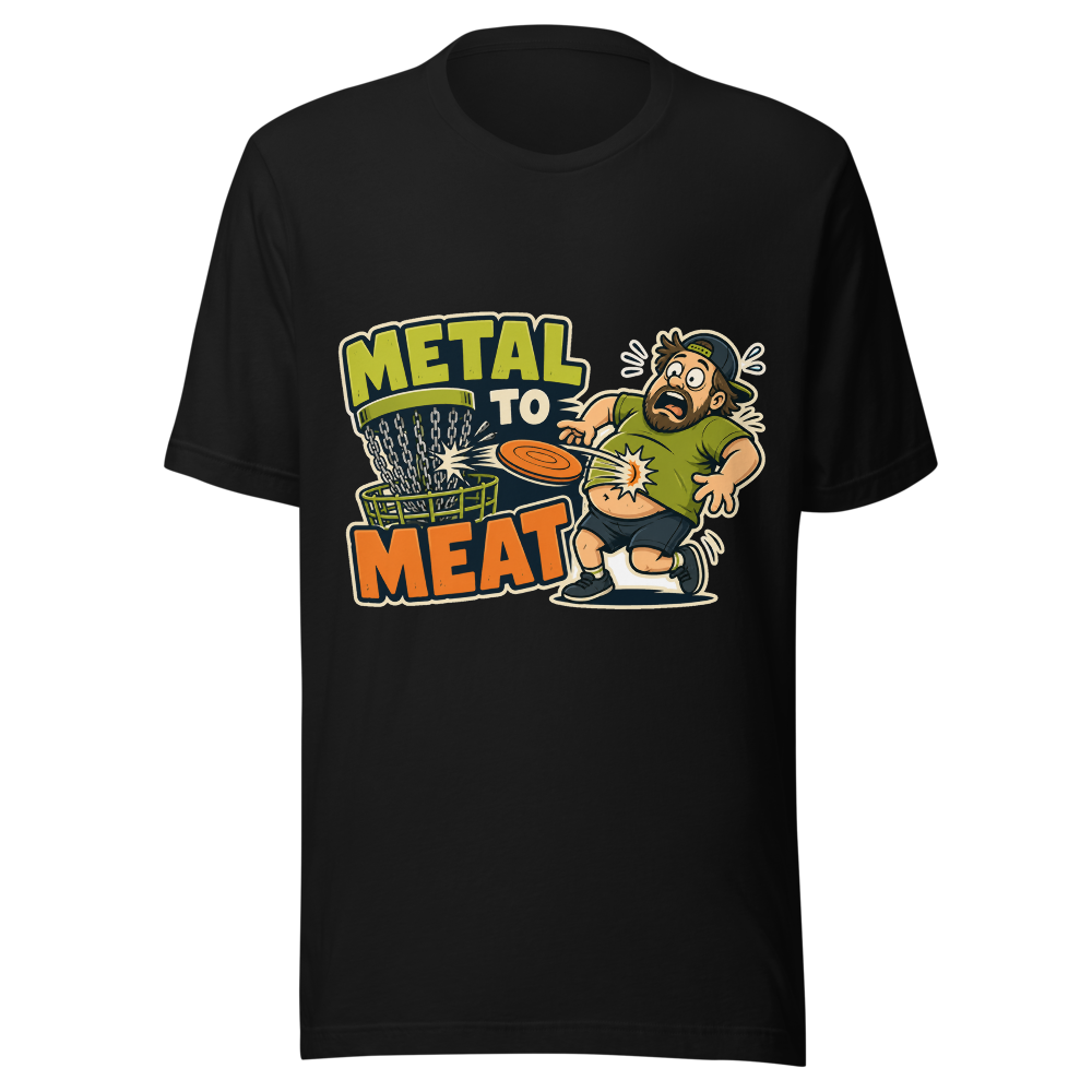 Metal to Meat — Bella+Canvas 3001 Black front