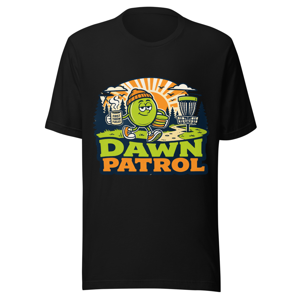 Dawn Patrol Disc — Bella+Canvas 3001 Black front