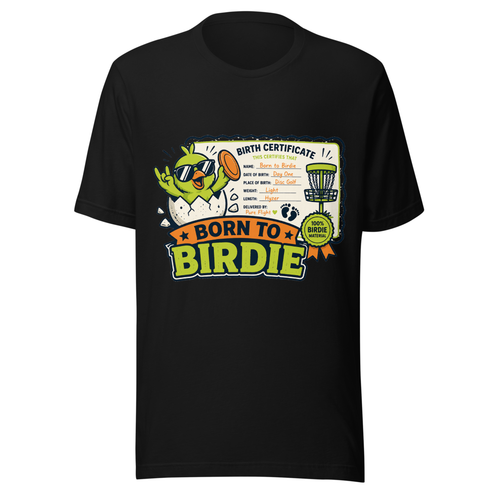 Born to Birdie — Bella+Canvas 3001 Black front
