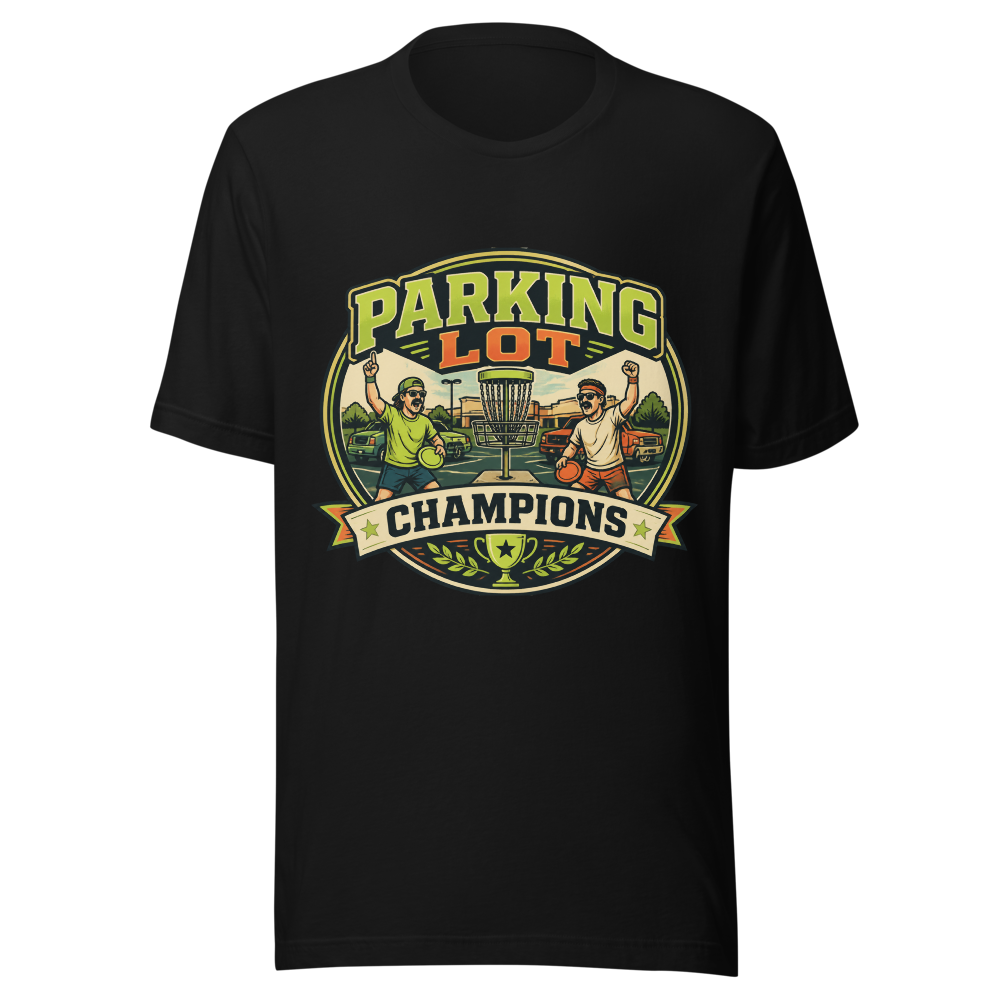 Champions of the Parking Lot — Bella+Canvas 3001 Black front