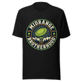 Midrange Brotherhood Seal — Bella+Canvas 3001 Black front