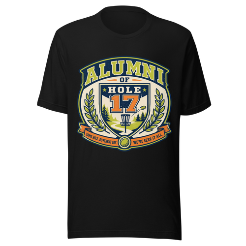 Alumni of Hole 17 — Bella+Canvas 3001 Black front