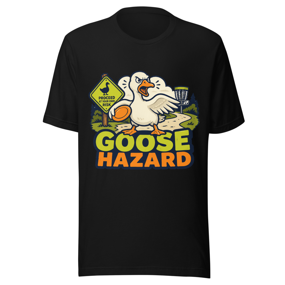 Goose Hazard — Bella+Canvas 3001 Black front