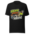 Hawk Steals Soft Plastic — Bella+Canvas 3001 Black front