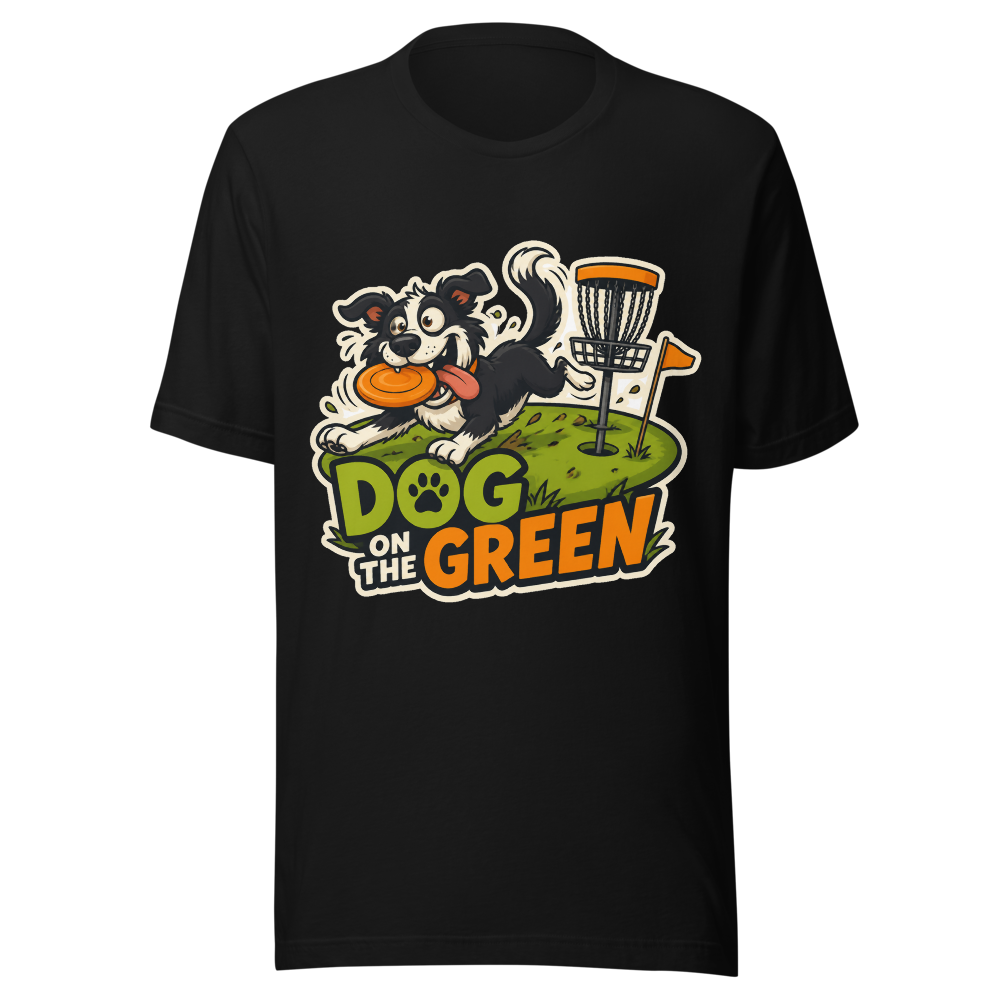 Dog on the Green — Bella+Canvas 3001 Black front