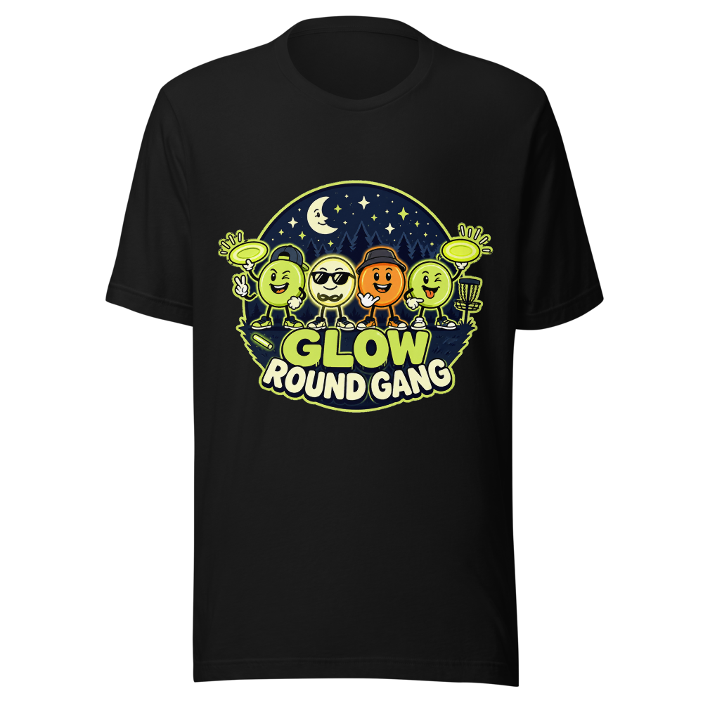 Glow Round Gang — Bella+Canvas 3001 Black front