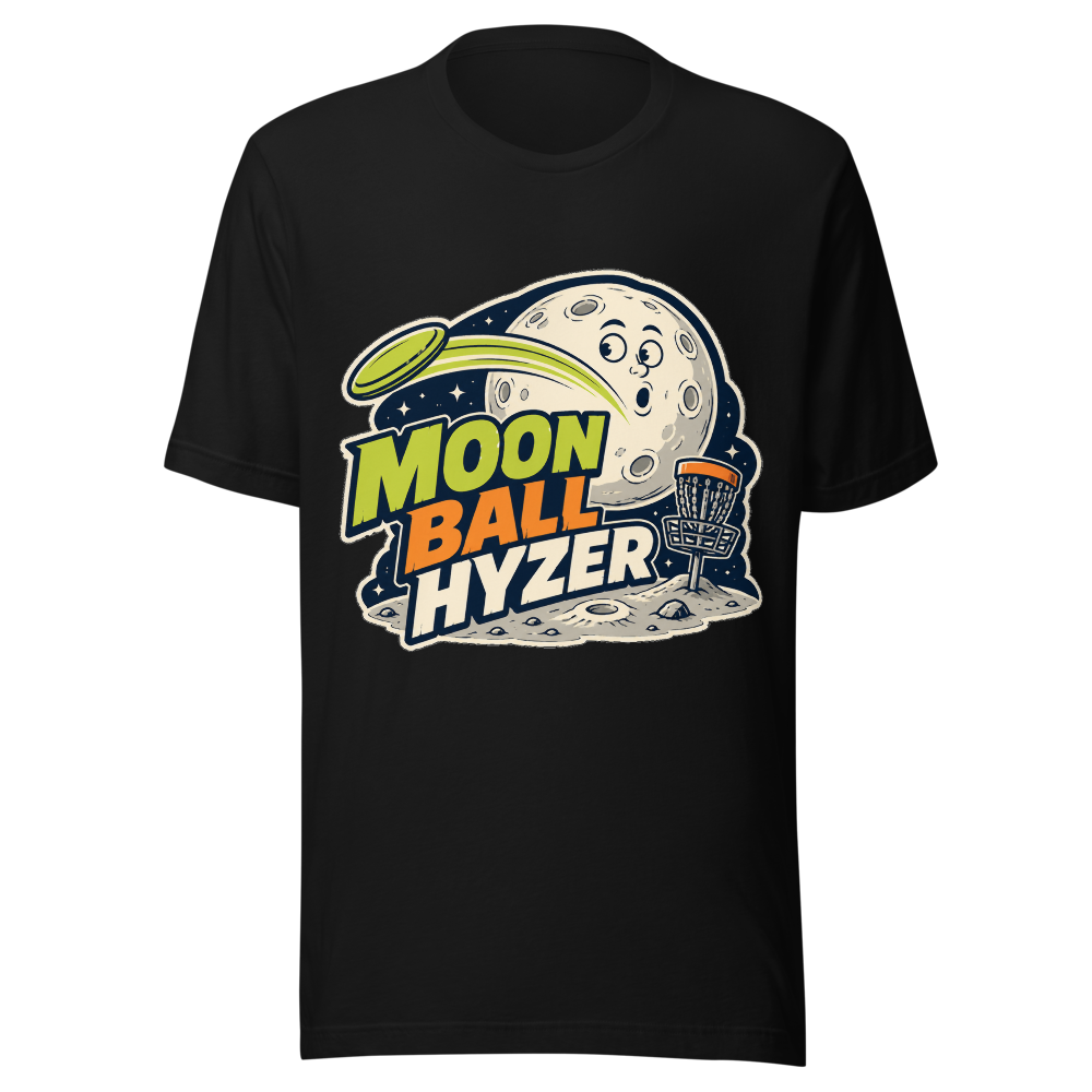 Moon Ball Hyzer — Bella+Canvas 3001 Black front