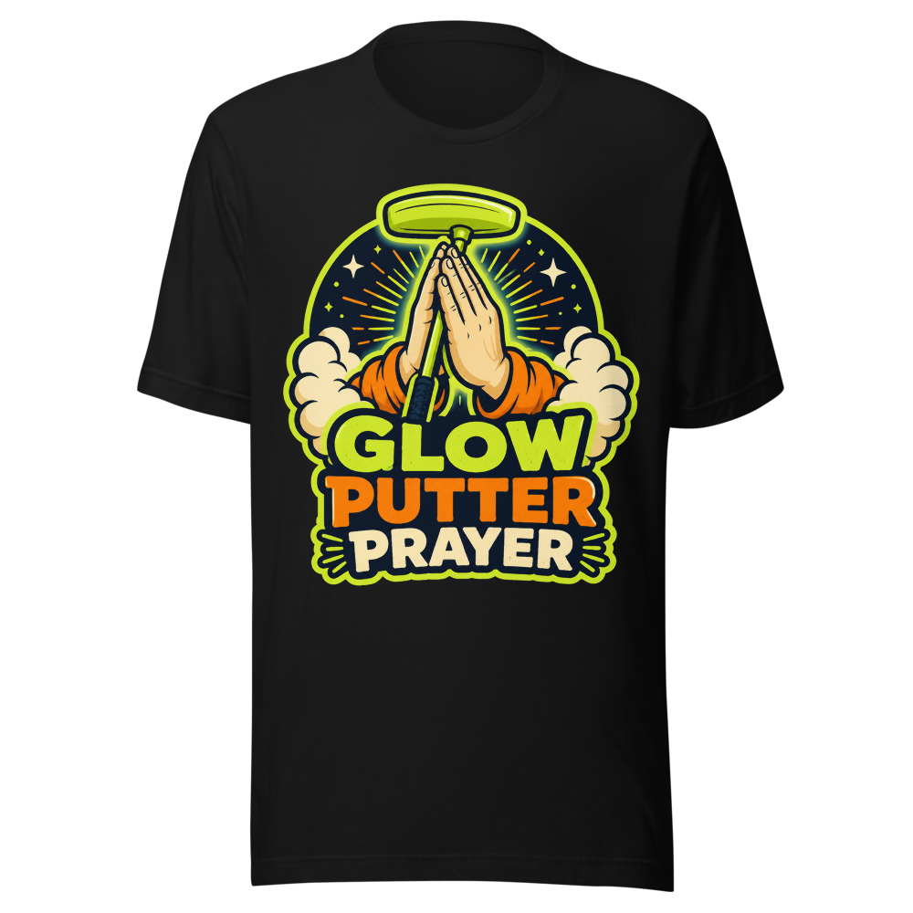 Glow Putter Prayer — Bella+Canvas 3001 Black front