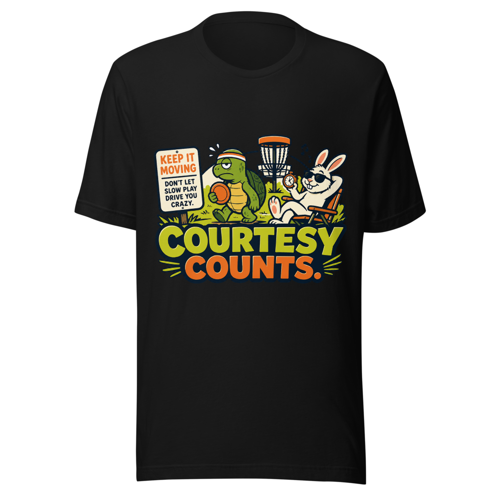 Courtesy Counts — Bella+Canvas 3001 Black front