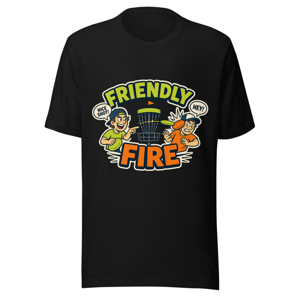 Friendly Fire — Bella+Canvas 3001 Black front