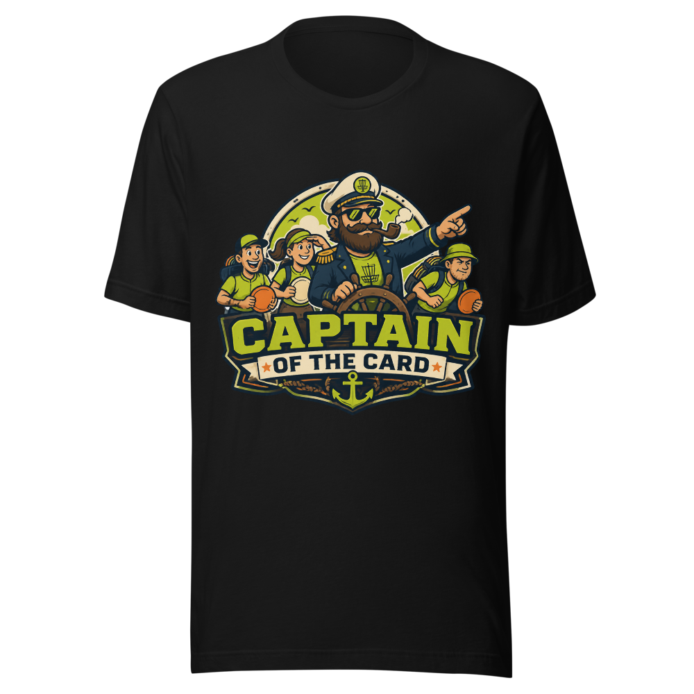 Captain of the Card — Bella+Canvas 3001 Black front