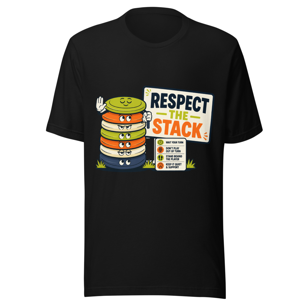 Respect the Stack — Bella+Canvas 3001 Black front