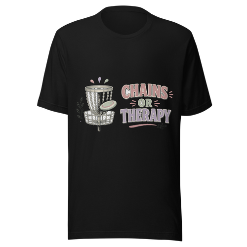 Chains Or Therapy — Bella+Canvas 3001 Black front
