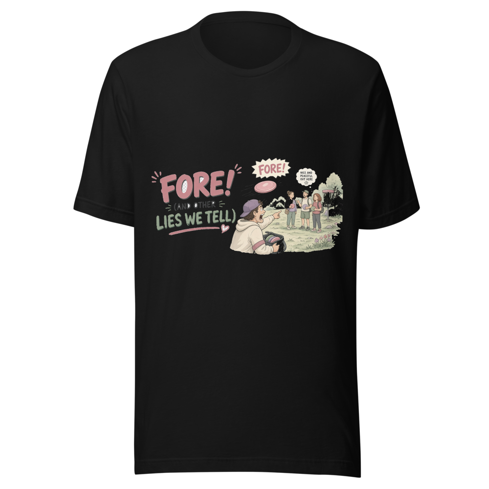 FORE! (And Other Lies We Tell) — Bella+Canvas 3001 Black front