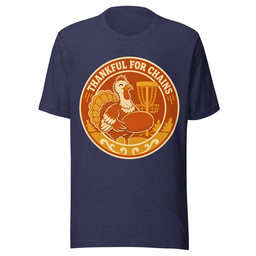 Thankful for Chains - Bella+Canvas 3001 Heather Midnight Navy front